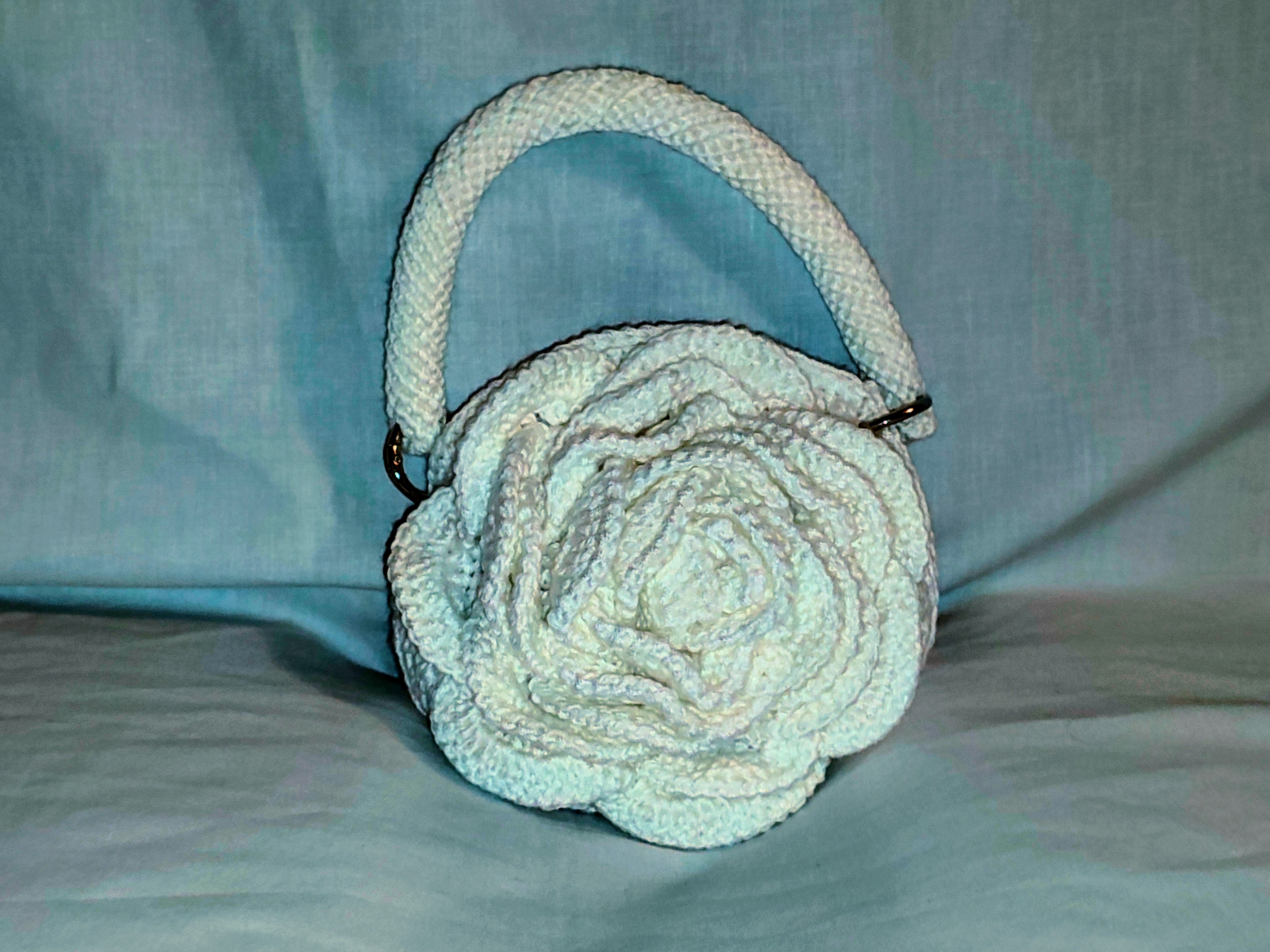 Bolso de Corzhet de Mano Rosa Blanca